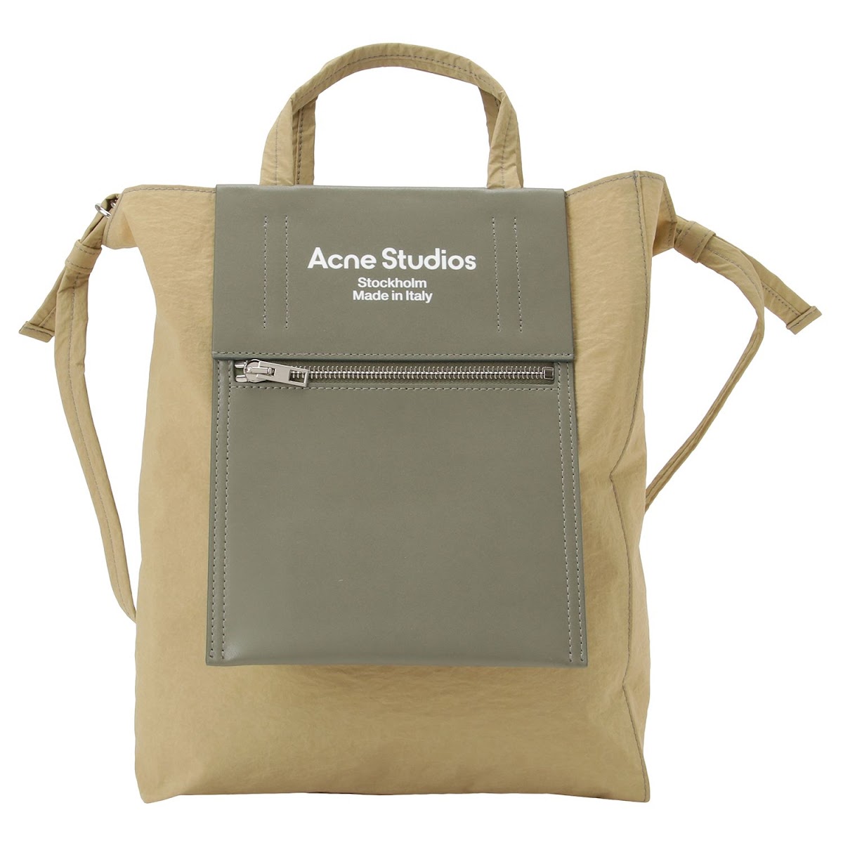 Acne Studios アクネ ロゴ ナイロン ペイパリー トートバッグ-