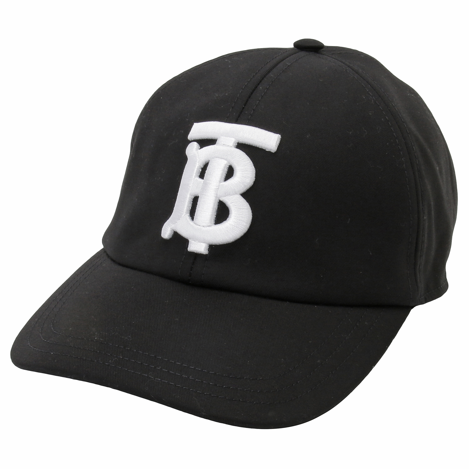 バーバリー BURBERRY 8068033 A6590 M TBロゴ モノグラムロゴ コットンキャップ ベースボールキャップ 帽子 Mサイズ ブラック/ホワイト メンズ レディース ユニセックス MH TB EMB BASEBALL CAP